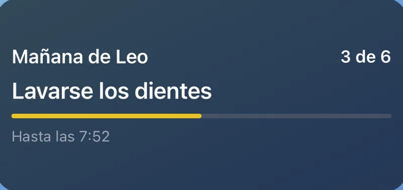 Actividad en directo de una rutina