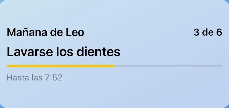 Actividad en directo de una rutina