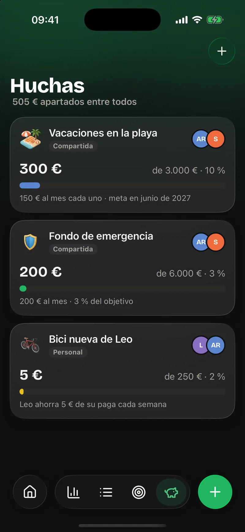 Finanzas: Huchas