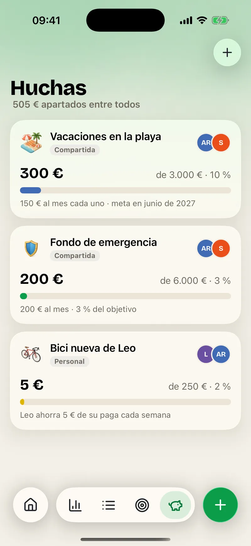 Finanzas: Huchas