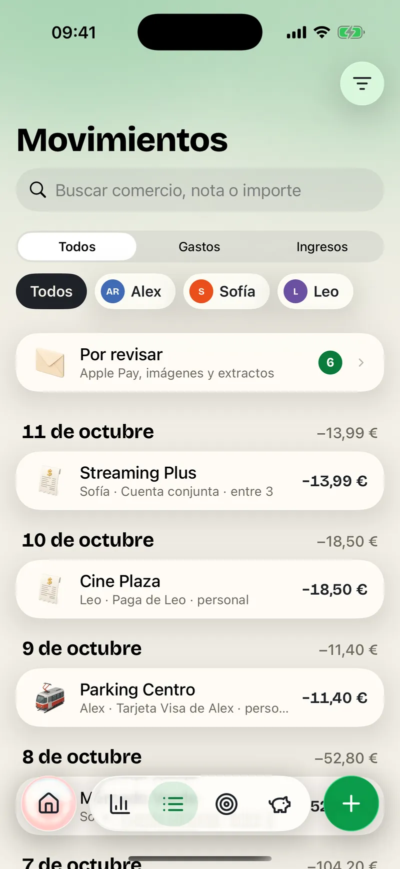 Finanzas: Movimientos
